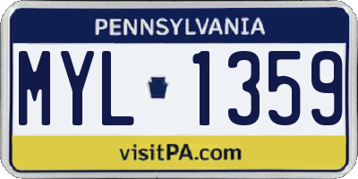 PA license plate MYL1359