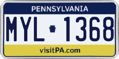 PA license plate MYL1368