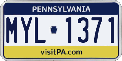 PA license plate MYL1371