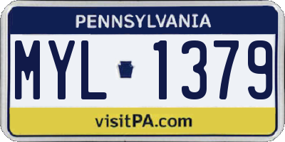 PA license plate MYL1379