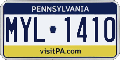 PA license plate MYL1410