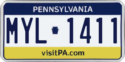 PA license plate MYL1411