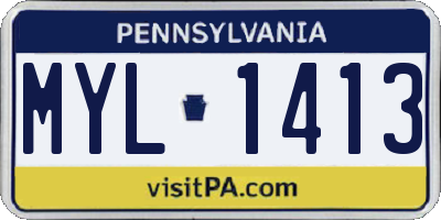 PA license plate MYL1413