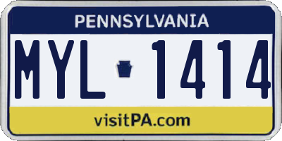PA license plate MYL1414