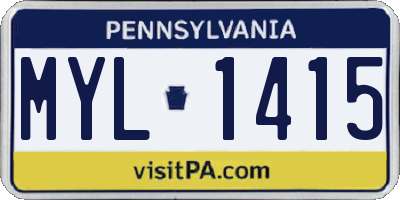 PA license plate MYL1415