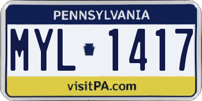 PA license plate MYL1417