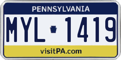 PA license plate MYL1419
