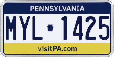 PA license plate MYL1425