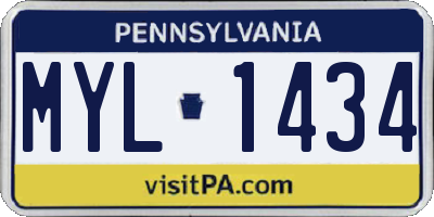 PA license plate MYL1434