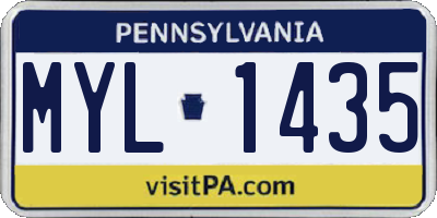 PA license plate MYL1435