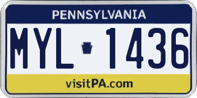 PA license plate MYL1436
