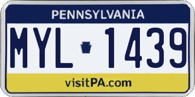PA license plate MYL1439