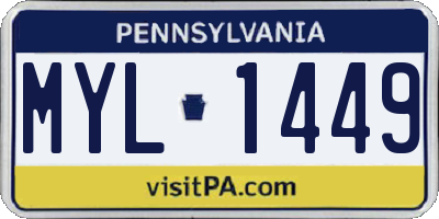 PA license plate MYL1449