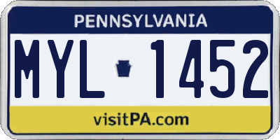PA license plate MYL1452