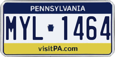 PA license plate MYL1464