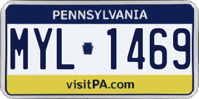 PA license plate MYL1469