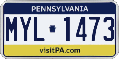 PA license plate MYL1473