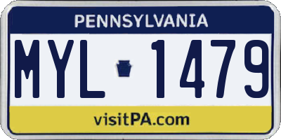 PA license plate MYL1479