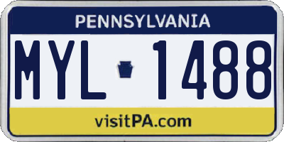 PA license plate MYL1488