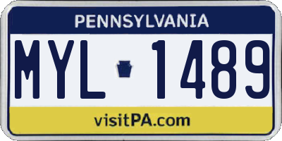 PA license plate MYL1489