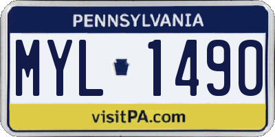 PA license plate MYL1490