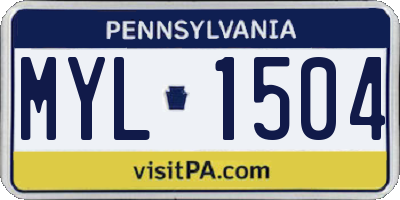 PA license plate MYL1504