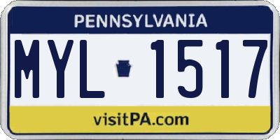 PA license plate MYL1517