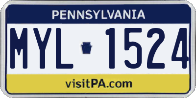 PA license plate MYL1524
