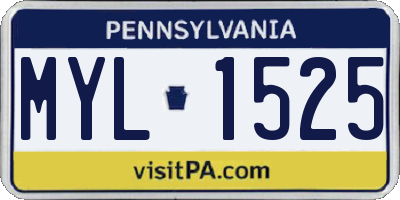 PA license plate MYL1525