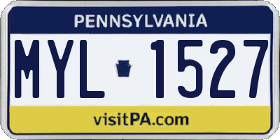 PA license plate MYL1527