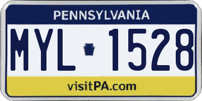 PA license plate MYL1528