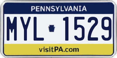PA license plate MYL1529
