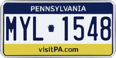 PA license plate MYL1548