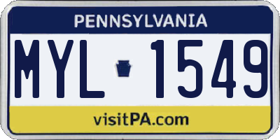 PA license plate MYL1549