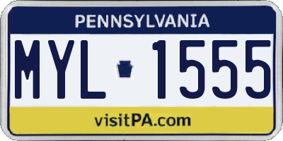 PA license plate MYL1555