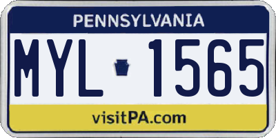 PA license plate MYL1565