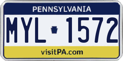 PA license plate MYL1572