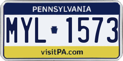 PA license plate MYL1573