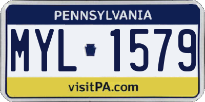 PA license plate MYL1579