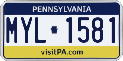 PA license plate MYL1581
