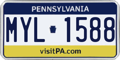 PA license plate MYL1588