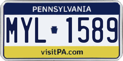 PA license plate MYL1589