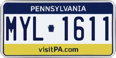 PA license plate MYL1611
