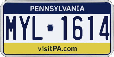 PA license plate MYL1614