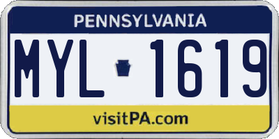 PA license plate MYL1619