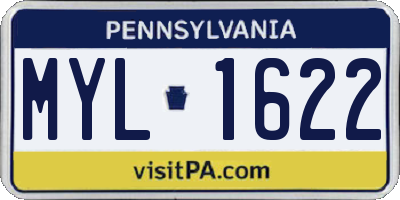 PA license plate MYL1622