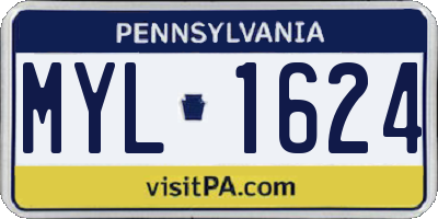 PA license plate MYL1624