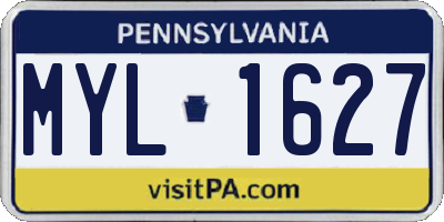 PA license plate MYL1627