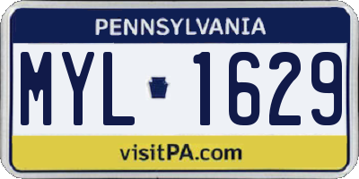PA license plate MYL1629