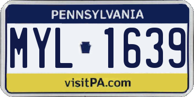 PA license plate MYL1639